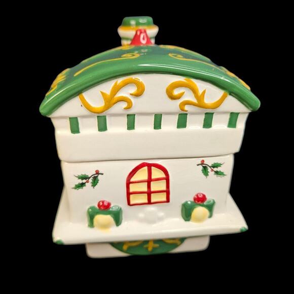 Spode Covered Candy Dish Train‎ Engine Ceramic 2002 Christmas Tree Village READ - Picture 3 of 11